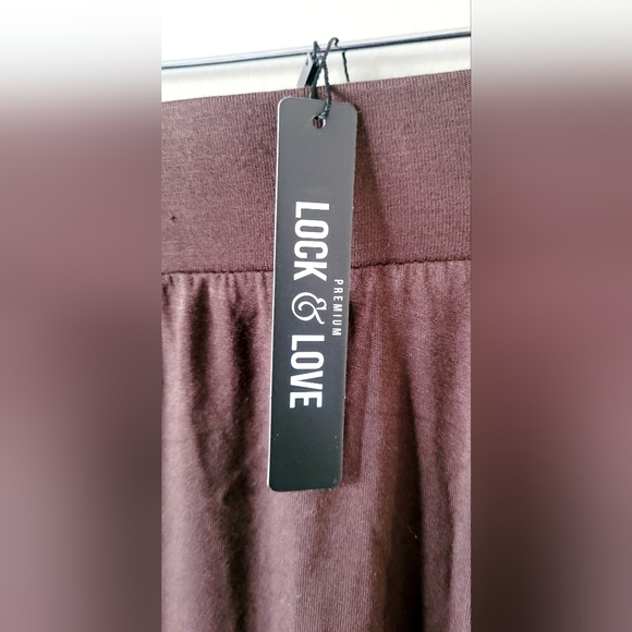 Lock & Love Premium Viscose Maxi Skirt Pull On Stretch Chocolate Brown Medium - Picture 14 of 16